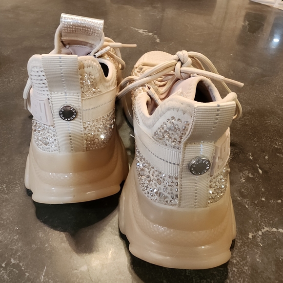 Steve Madden Bling nude/natural fashion lifestyle sneakers in size 7M - Picture 4 of 11